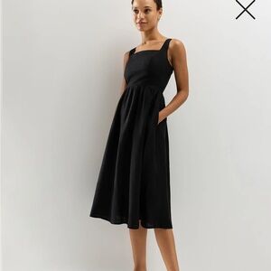 Quince 100% European Linen Fit & Flare Midi Dress Size Medium